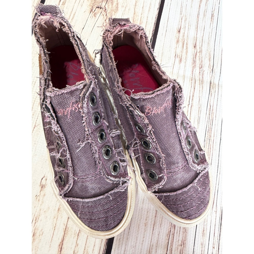 Blowfish Malibu Play Kids Slip On Canvas Sneakers Purple Distressed Size 13